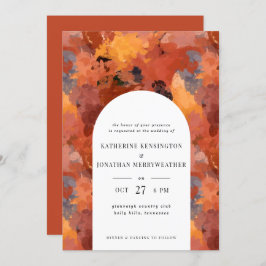 Convite Invit Moderno de Casamento Terracotta Boho