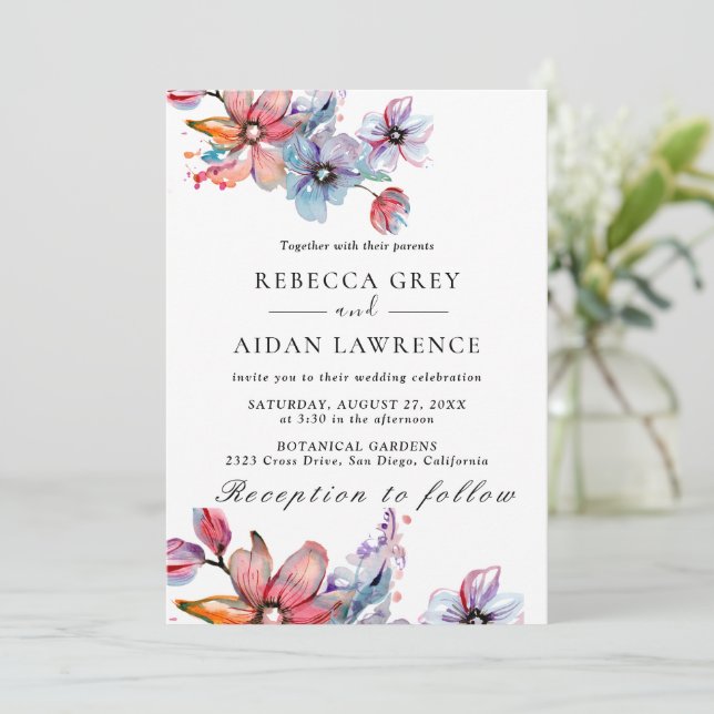 Convite Invit Rustic Botanical Eucalyptus Greenery Wedding (Em pé/Frente)