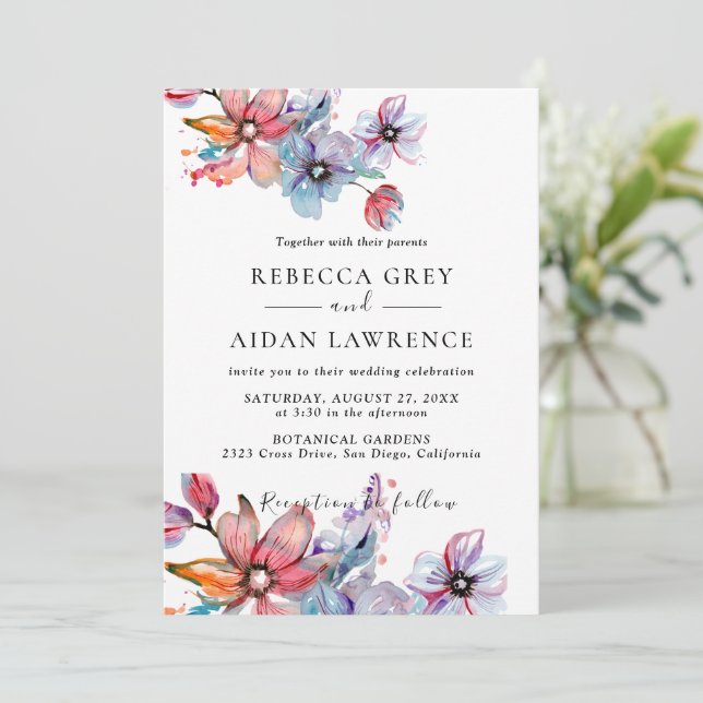 Convite Invit Rustic Botanical Eucalyptus Greenery Wedding (Em pé/Frente)