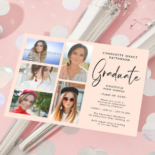 Convite Invita de Festa de formatura multifoto de script E