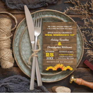 Convite Invitação para Casamento de Madeiras Rústicas