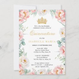 Convite Invitação Quinceañera Rosa Para Editar En Español