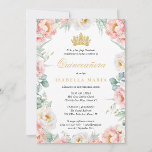 Convite Invitação Quinceañera Rosa Para Editar En Español