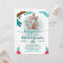 Convite Invitación Baby Shower Canguro