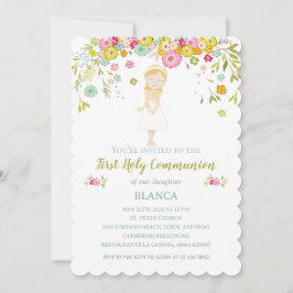 Convite Invitación BLANCA Primera Comunión