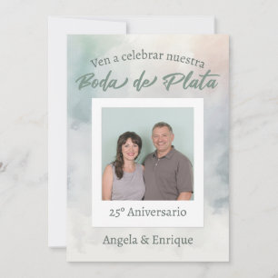 Convite Invitación Boda Plata 25 Años Foto para Personific