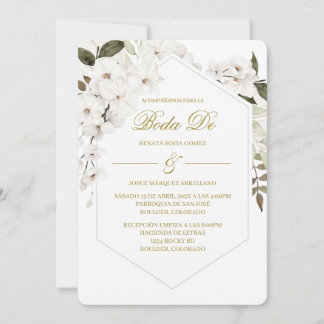 Convite Invitación Boho blanco para boda