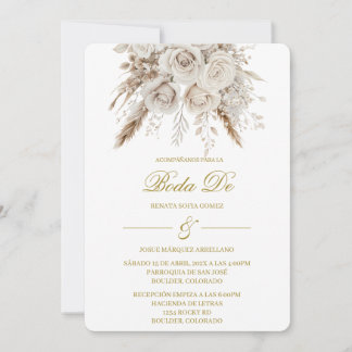 Convite Invitación Boho blanco para boda