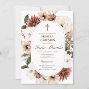 Convite Invitación boho primera comunhão
