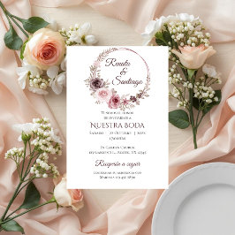 Convite Invitación Boho Spanish Wedding Invitation