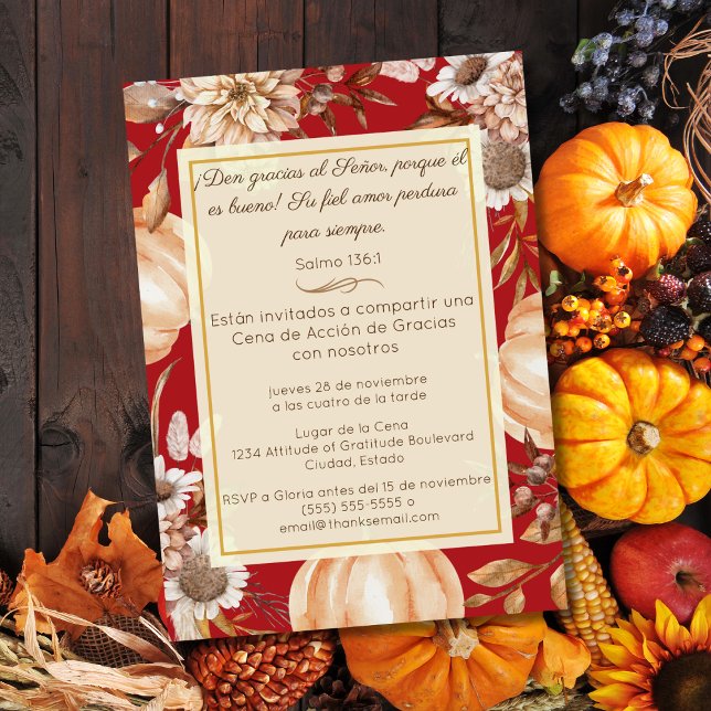 Convite Invitación Cena de Acción de Gracias Cristiana Cri (Criador carregado)