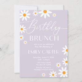 Convite Invitación Daisies Birthday Brunch Party lilac Inv