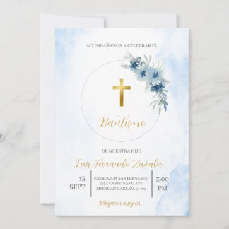 Convite Invitación de bautismo para niño