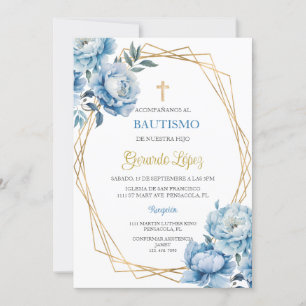 Convite Invitación de bautismo para niño