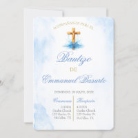 Invitación de bautismo para niño