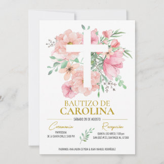 Convite Invitación de bautizo Flórsas