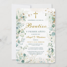 Convite Invitación de Bautizo Y Primer Añito
