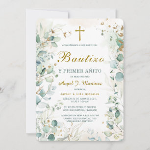 Convite Invitación de Bautizo Y Primer Añito