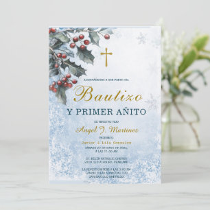 Convite Invitación de Bautizo Y Primer Añito