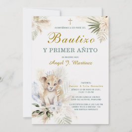 Convite Invitación de Bautizo Y Primer Añito