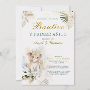 Convite Invitación de Bautizo Y Primer Añito