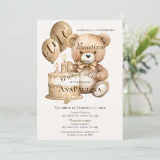 Convite Invitación de Bautizo y primer año en español