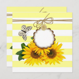 Convite Invitación de boda 2017 estilo rústico con girasol