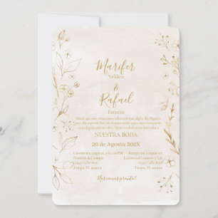 Convite Invitación de boda con con rosas