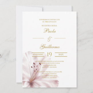 Convite Invitación de boda con flor orquídea