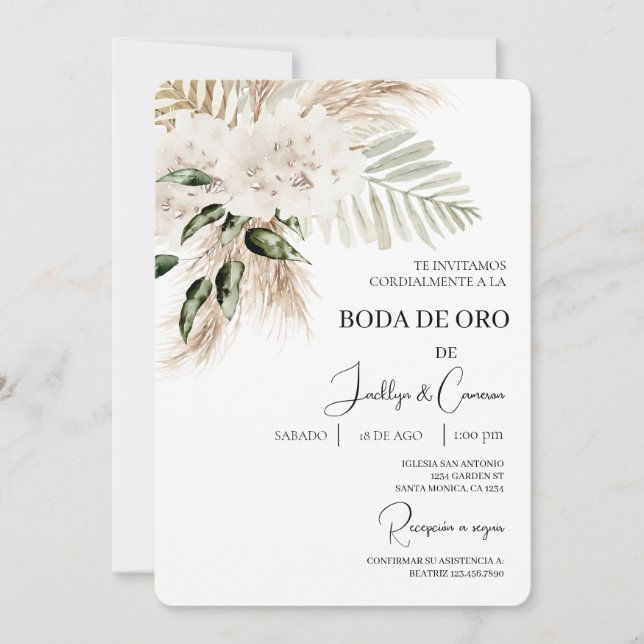 Convite Invitación de boda de oro (Frente)