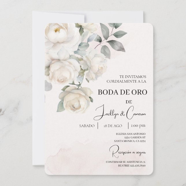 Convite Invitación de boda de oro (Frente)