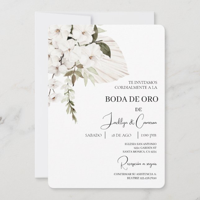 Convite Invitación de boda de oro (Frente)