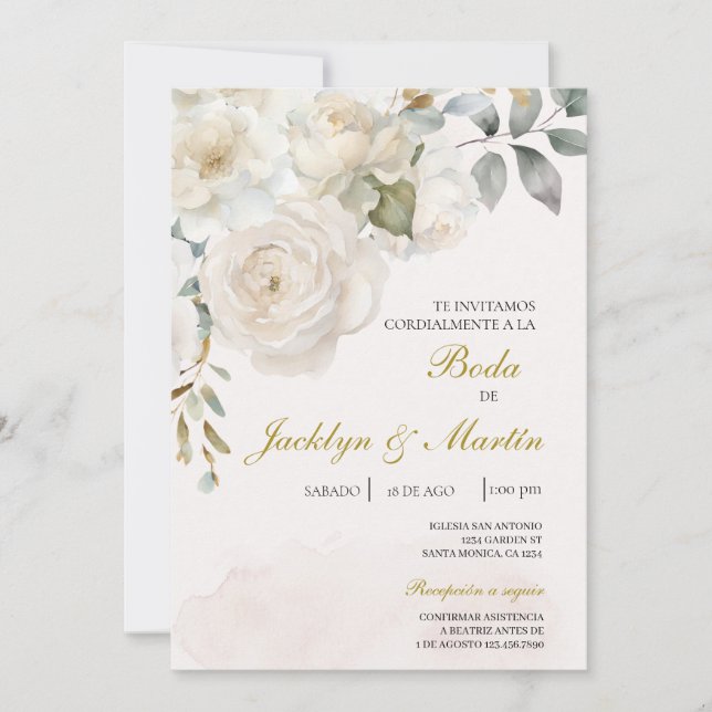 Convite Invitación de boda editável (Frente)
