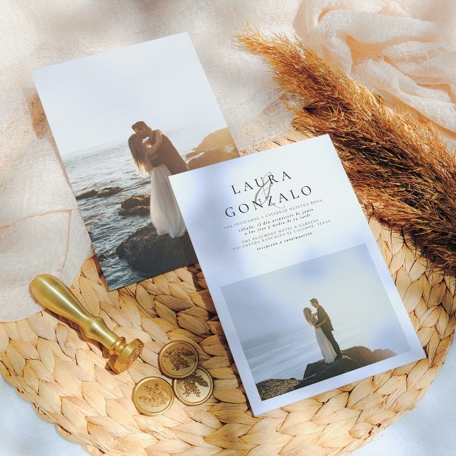 Convite Invitación de Boda Elegante y Sencilla (Criador carregado)