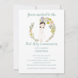Convite Invitación de Comunión CRISTINA