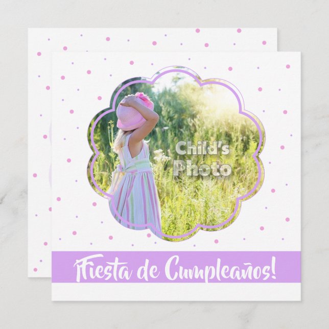 Convite Invitación de Cumpleaños 5.25" x 5.25" (Frente/Verso)