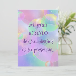 Convite Invitación de Cumpleaños - Burbujas