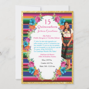 Convite Invitación de Quinceañera Mexicana