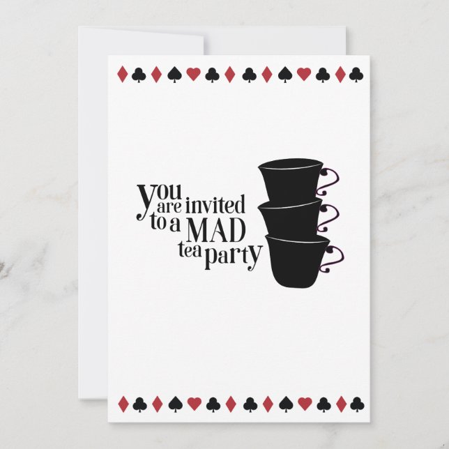 Convite Invitación editable Wonderland (Frente)