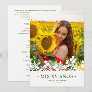 Convite Invitación Elegant Chic Floral Frame - Foto Espan