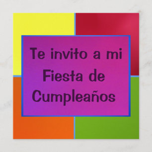 Convite Invitación - Festa de Cumpleaños - multicolorido