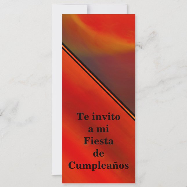 Convite Invitación - Festa de Cumpleaños - Naranja (Frente)
