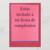 Invitación - Festa de Cumpleaños - Rosada y Roja