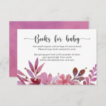 Invitación Lila and Gold Confetti Girl books for b