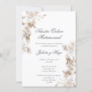 Convite Invitación para boda ramos de flores