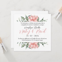 Invitación para Bodas Rosa Pastel