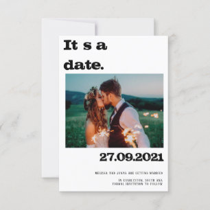 Convite invitación para en negro moderna Eloped