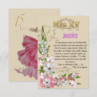 Convite Invitación para fiesta de 15 años