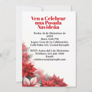 Convite Invitación para Posada Navideña espanhola