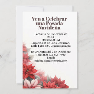 Convite Invitación para Posada Navideña espanhola